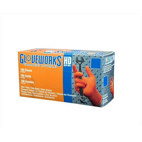 Isn Tool Web Gloveworks Xxl Orange Nitrile Gloves AMXGWON49100